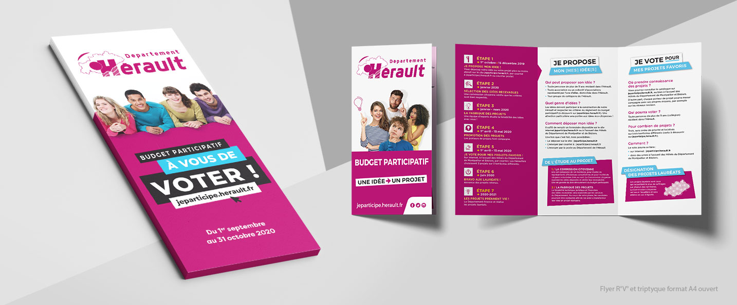 © Thierry Palau - Création affiches et triptyque sur le Buget participatif lancé par Le département de l'Hérault.