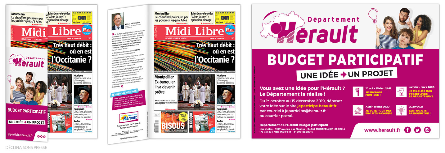 © Thierry Palau - Déclinaison pour le web de la campagne sur le Buget participatif lancé par Le département de l'Hérault.